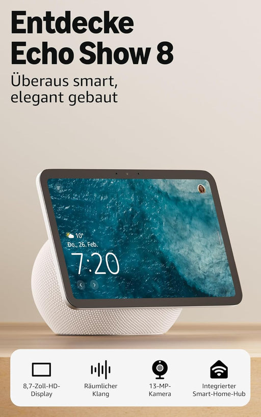 Amazon Echo Show 8 (Weiss, 2025) Produktbild