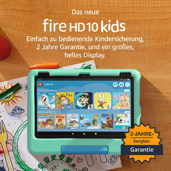 Amazon Fire HD 10 Kids Pro-Tablet (32 GB, Grün) Produktbild