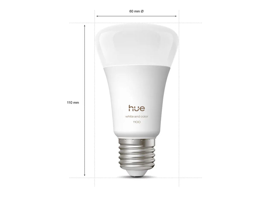 Philips Hue Starter-Set: 2-Pack E27-Lampen + Hue Bridge Pro (1100 lm) Produktbild