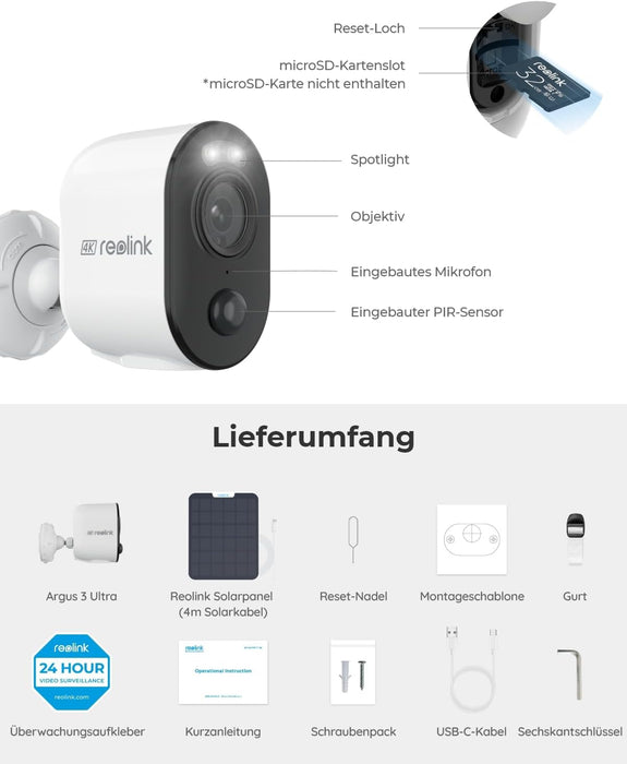 Reolink Argus 3 Ultra inkl. Solarpanel 2 Produktbild