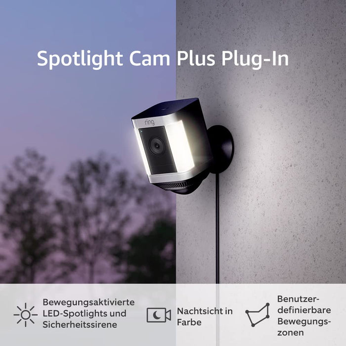 Ring Spotlight Cam Plus (Schwarz, Plug-In) Produktbild