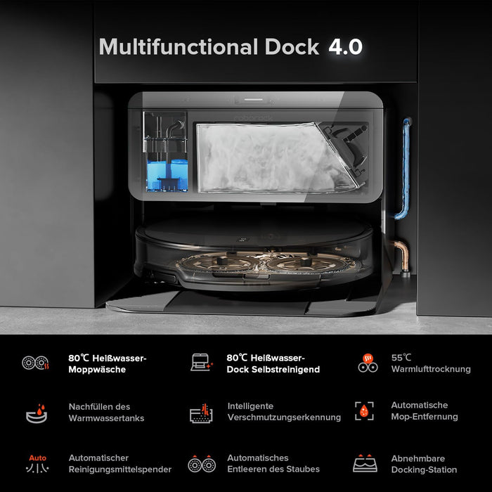 Roborock Saros 10R mit Wasseranschluss (Schwarz) Produktbild