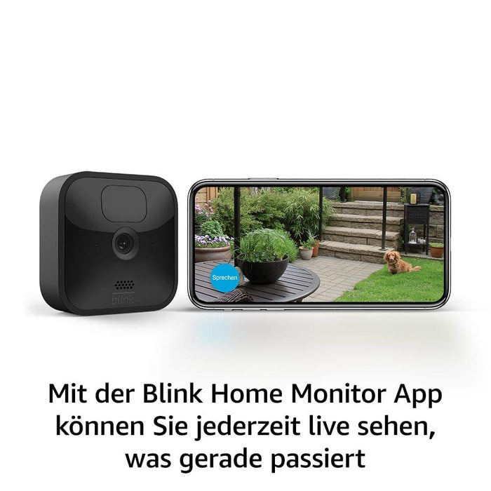 Blink Outdoor Kamera mit Basisstation (1080p, Akku, Weiss) —