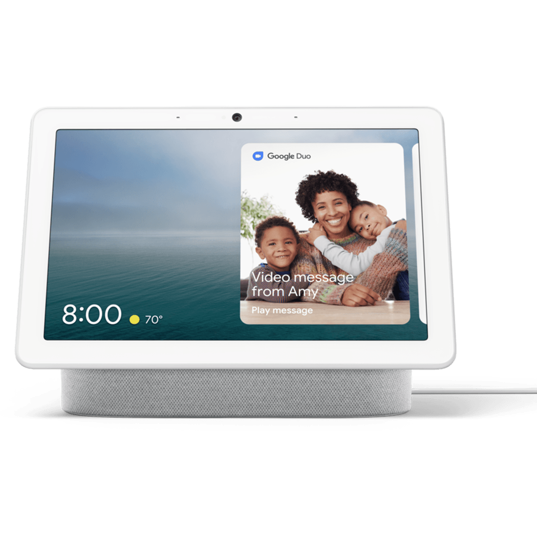 Google Nest Hub Max - Smart-Home-Display (Hellgrau/Kreide, 10 Zoll