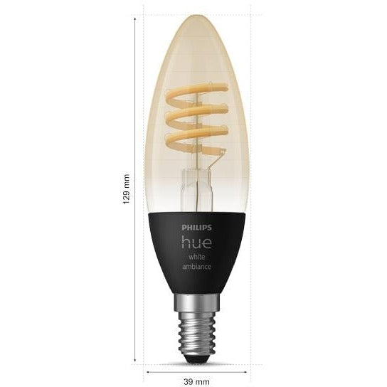 Philips Hue White Ambiance Filament 2er-Set (E14, 350lm) Produktbild