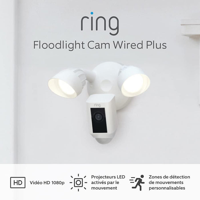 Ring Floodlight Cam Wired Plus (Weiss) Produktbild